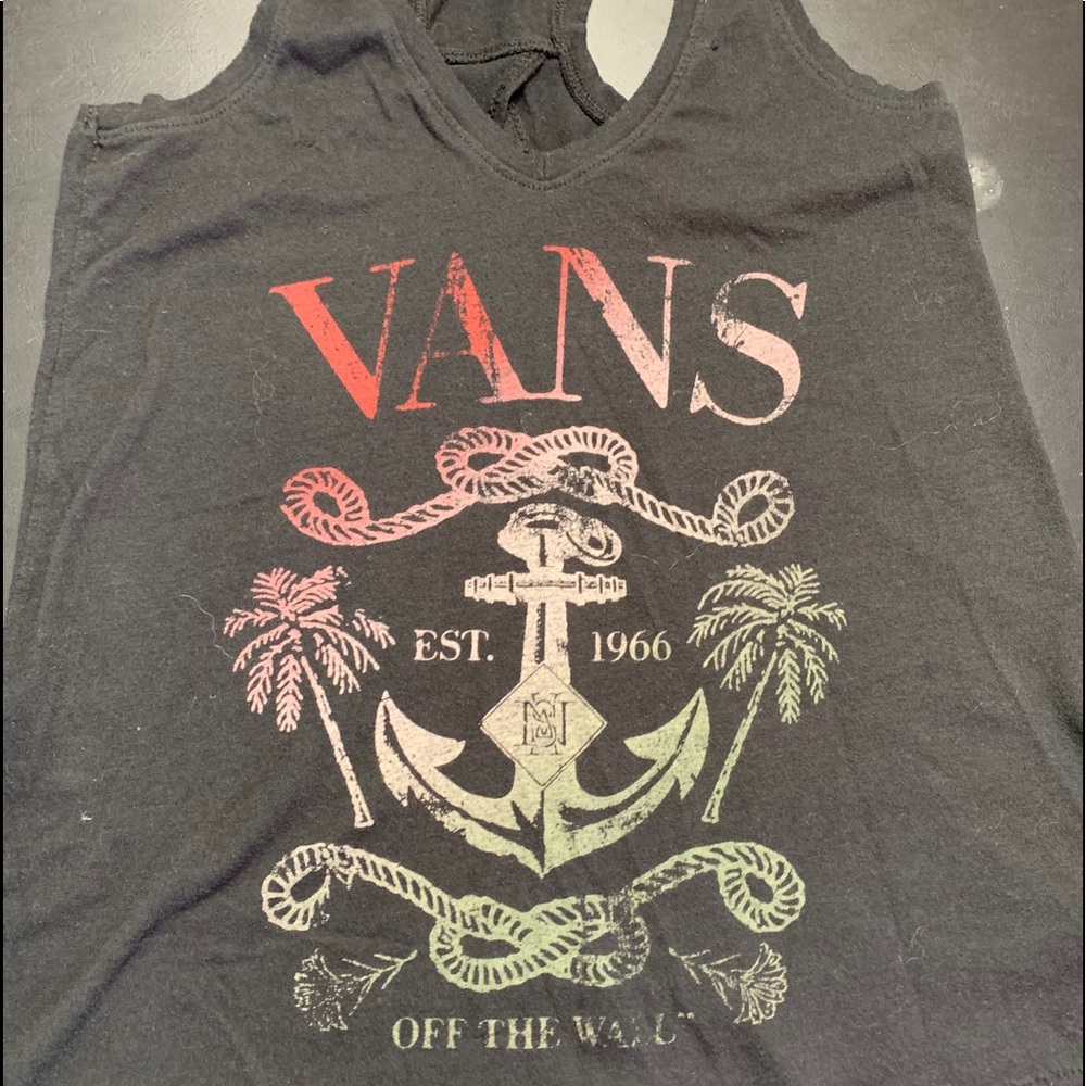 Vans black anchor tank top